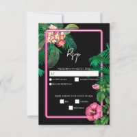 Neon Pink Tropical Retro Botanicals Hochzeit