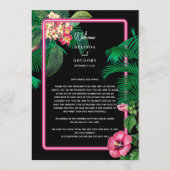 Neon Pink Tropical Retro Hochzeitsreise Programm (Vorderseite)