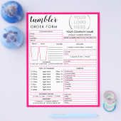 Neon Pink Tumbler Tasse Cup Bestellformular Flyer (Einzeln)