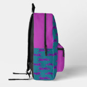 Neon Pink & Türkis Cheetah Personalisiert Name Bedruckter Rucksack (Links)