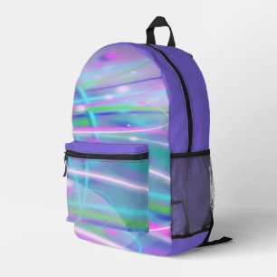 Neon Pink Türkis Lila Abstrakt Bedruckter Rucksack