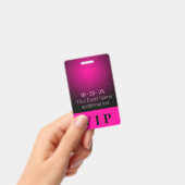 Neon Pink und Black Gradient VIP-Ereignis Ausweis (Handheld)