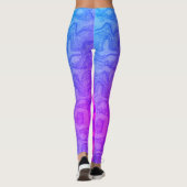 Neon Pink und Blau Swirbelfarbene Streifen Leggings (Rückseite)