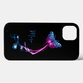 Neon Pink und Blue Butterfly Case-Mate iPhone Hülle (Rückseite (Horizontal))