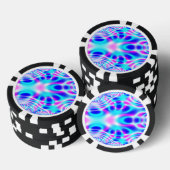 Neon Pink und Blue Rocket Abstrakt Pokerchips (Stapel)