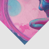 Neon Pink und Blue Sinnlich Curly Hair Frau Seidenpapier (Ausschnitt)