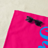 Neon Pink und Bright Blue Name Strandtuch (Beispiel)