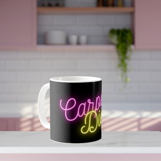 Neon Pink und Gelbe Karpfen Diem Zweifarbige Tasse