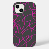 Neon Pink und Grau Line Art Case-Mate iPhone Hülle (Rückseite)