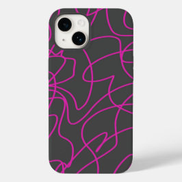 Neon Pink und Grau Line Art Case-Mate iPhone 14 Hülle
