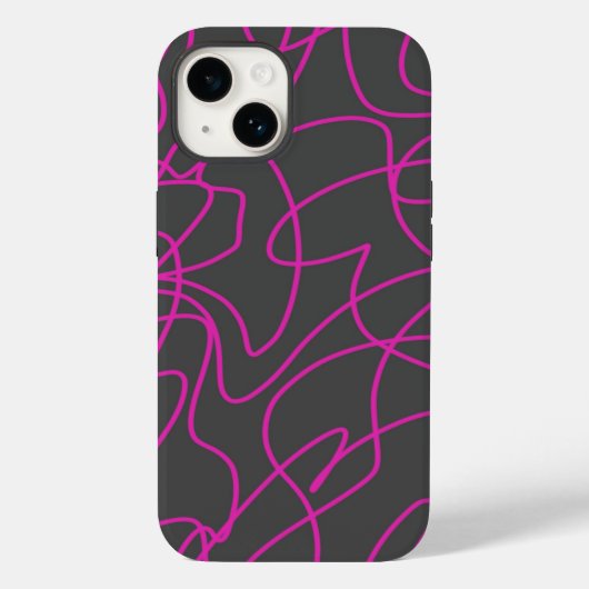 Neon Pink und Grau Line Art Case-Mate iPhone Hülle (Rückseite)