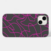 Neon Pink und Grau Line Art Case-Mate iPhone Hülle (Rückseite (Horizontal))