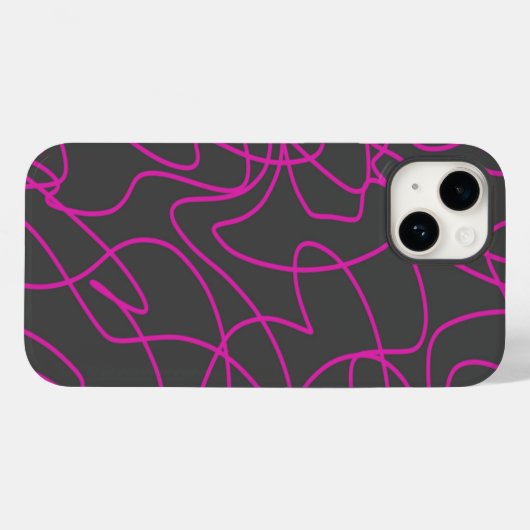 Neon Pink und Grau Line Art Case-Mate iPhone Hülle (Rückseite (Horizontal))
