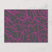Neon Pink und Grau Line Art Postkarte (Vorderseite)