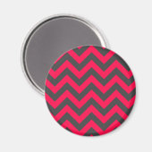 Neon Pink und Grau Zickzack Muster Magnet (Vorderseite/Rückseite)