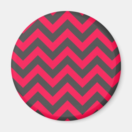 Neon Pink und Grau Zickzack Muster Magnet (Vorne)