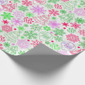 Neon Pink und Green Christmas Geschenkpapier (Ecke)