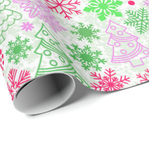 Neon Pink und Green Christmas Geschenkpapier