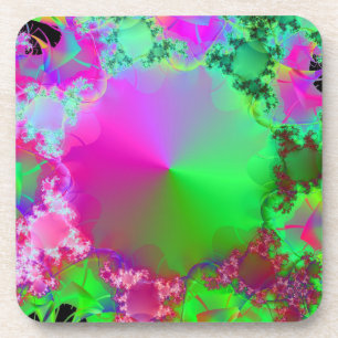 Neon Pink und Green Cone Getränkeuntersetzer