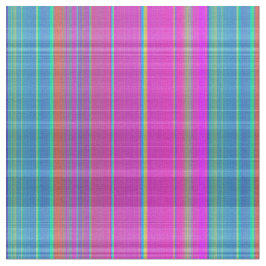 Neon Pink und Kariertes Muster Stoff