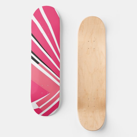 Neon Pink und White Simple Vector Skateboard (Vorderseite)