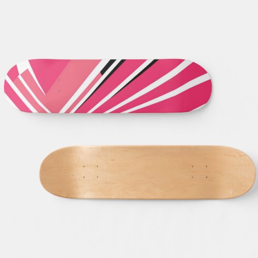 Neon Pink und White Simple Vector Skateboard (Horizontal)