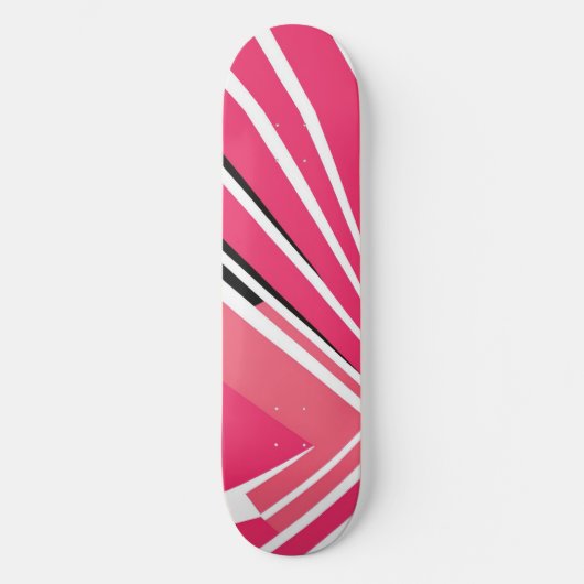 Neon Pink und White Simple Vector Skateboard (Vorderseite)