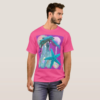Neon Pink Vaporwave/Seapunk Ästhetik, Dolphin T-Shirt
