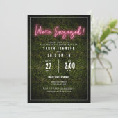 Neon Pink Verlobung Einladung (Stehend Vorderseite)