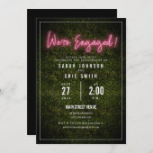 Neon Pink Verlobung Einladung (Vorne/Hinten)