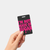 Neon Pink Vertikales Abzeichen (schwarz) - Anpassb Ausweis (Handheld)