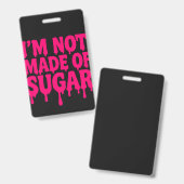 Neon Pink Vertikales Abzeichen (schwarz) - Anpassb Ausweis (Front & Back)