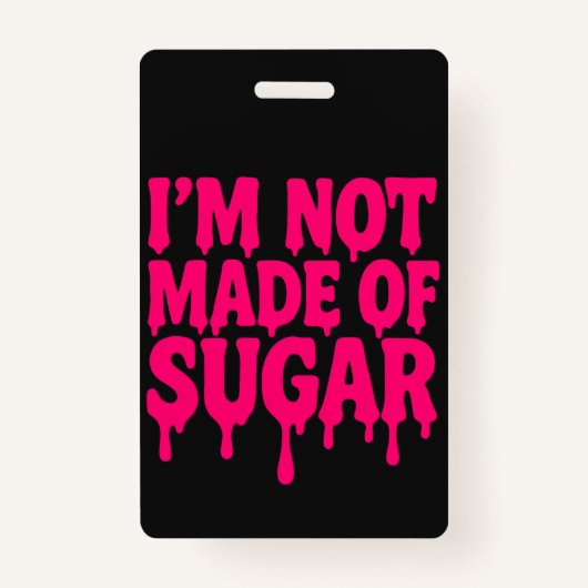 Neon Pink Vertikales Abzeichen (schwarz) - Anpassb Ausweis (Vorderseite)