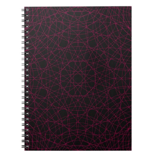 Neon Pink Web Pattern Notebook - Anpassbar Notizblock (Vorderseite)