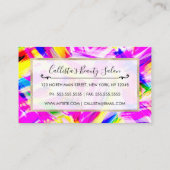 Neon Pink Yellow Brushstroke Explosion Art Treuekarte (Rückseite)