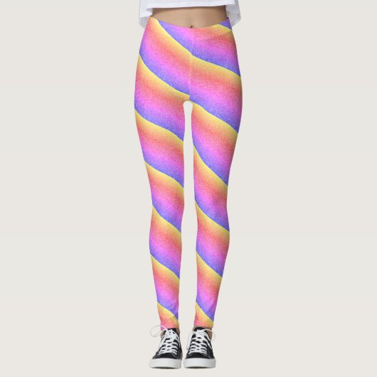 Neon Pink Yellow Purple Lights Leggings (Vorderseite)