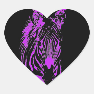 Neon Pink Zebra Herz-Aufkleber