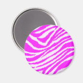 Neon Pink Zebra Magnet (Vorderseite/Rückseite)