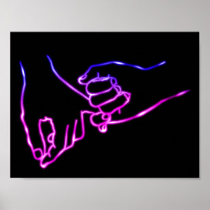 Neon Pinky Versprechen Minimallinie Niedlich Einfa Poster