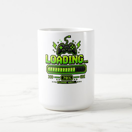Neon-Pixel-Art-Gamer-Controller Kaffeetasse (Mittel)