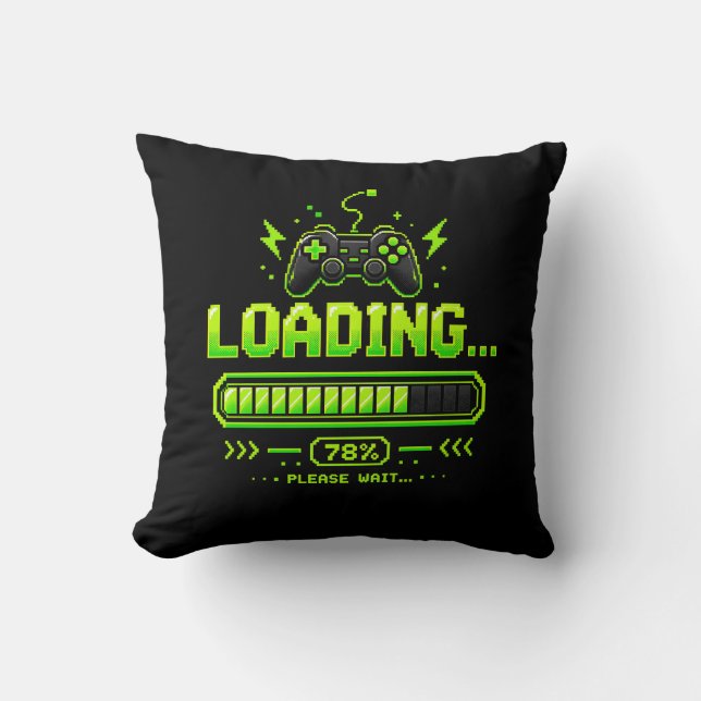 Neon-Pixel-Art-Gamer-Controller Kissen (Vorderseite)
