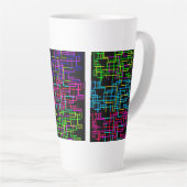 Neon Pixel Art Grid Milchtasse (Rechte Ecke)