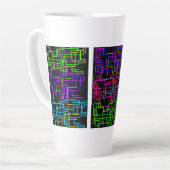 Neon Pixel Art Grid Milchtasse (Linke Ecke)