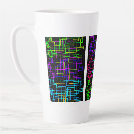 Neon Pixel Art Grid Milchtasse