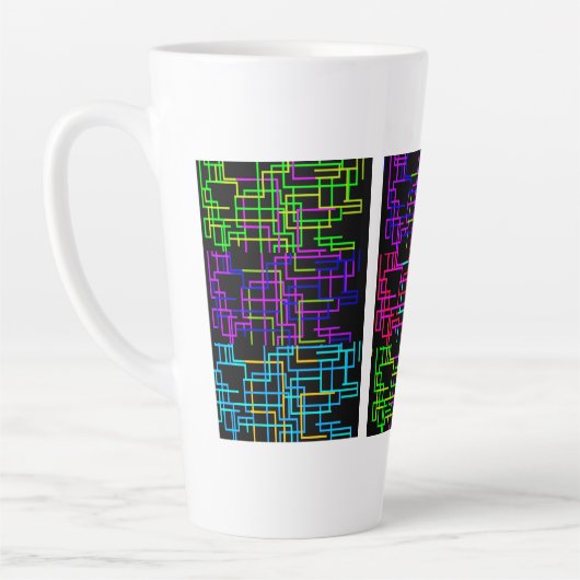 Neon Pixel Art Grid Milchtasse (Links)