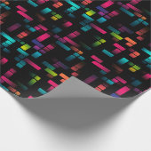 Neon Pixel Brick Geschenkpapier (Ecke)