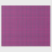 Neon Pixel Buffalo Check Pink Navy Geschenkpapier (Flach)
