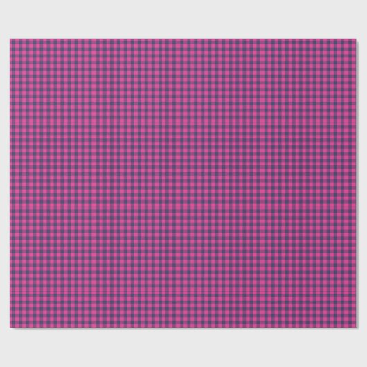 Neon Pixel Buffalo Check Pink Navy Geschenkpapier (Flach)