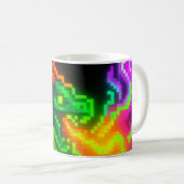 Neon Pixel Dragon - Retro Arcade Flame Design Kaffeetasse (VorderseiteRechts)