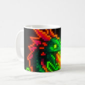 Neon Pixel Dragon - Retro Arcade Flame Design Kaffeetasse (Vorderseite Links)